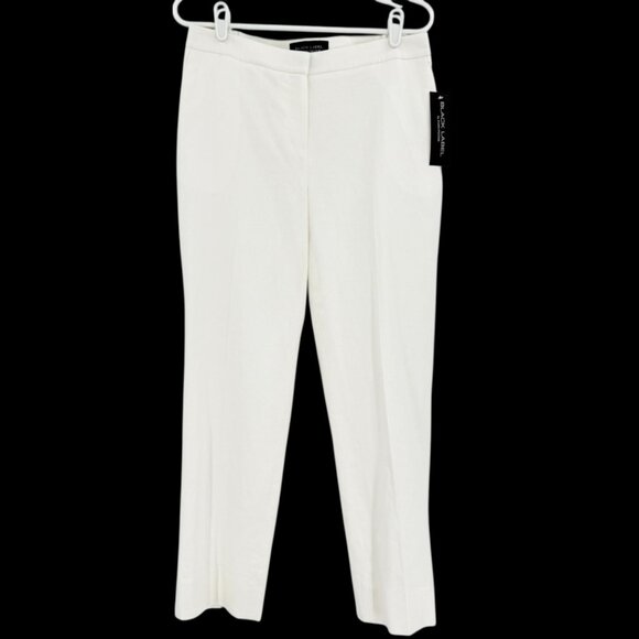 Black Label by Evan-Picone Women's Linen Blend Natural White Crop Pants Sz 6 NWT - Picture 1 of 11